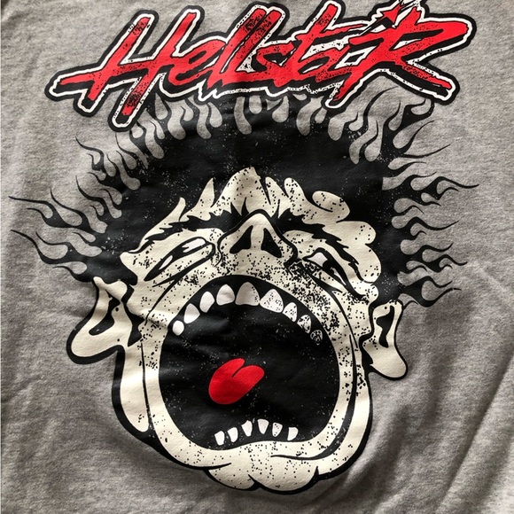 Hellstar Studios 'Records' Los Angeles Crewneck Sweatshirt Heather Grey Size L - Picture 9 of 12